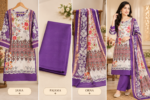Purple Floral Printed Lawn 3 Piece - Image 2