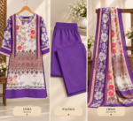 Purple Floral Printed Lawn 3 Piece - Image 3