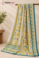 Teal & Mustard Ethnic Printed 3-Piece Salwar Kameez - Image 5