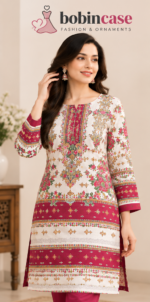 Magenta Bloom Floral Printed 3-Piece Salwar Kameez - Image 5