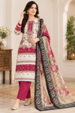 Magenta Bloom Floral Printed 3-Piece Salwar Kameez