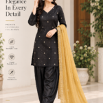 Black & Mustard Elegant 3 Piece Salwar Kameez