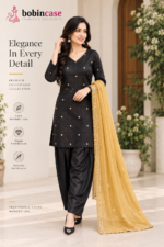 Black & Mustard Elegant 3 Piece Salwar Kameez